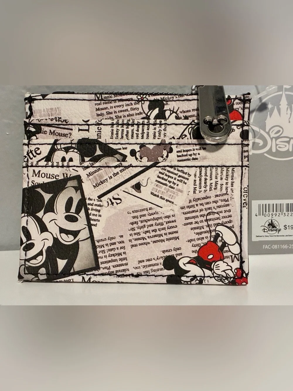 Disneys Mickey and Minnie Mouse Newspaper Cardholder Wallet